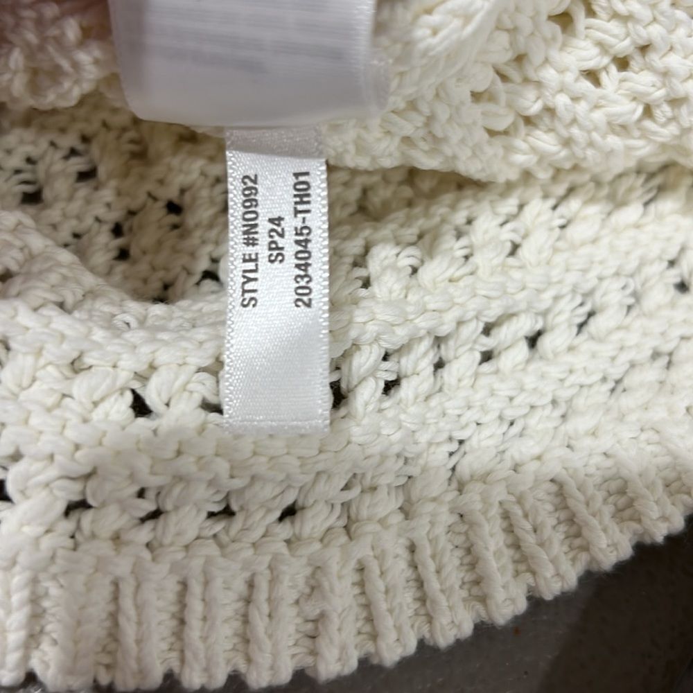 Madewell Crochet-Knit Crewneck Sweater Tank in Bright Ivory NWT size xs - Picture 11 of 11